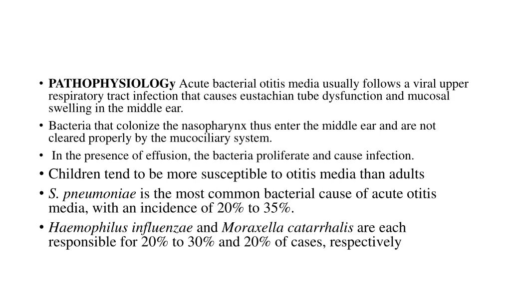 pathophysiology acute bacterial otitis media