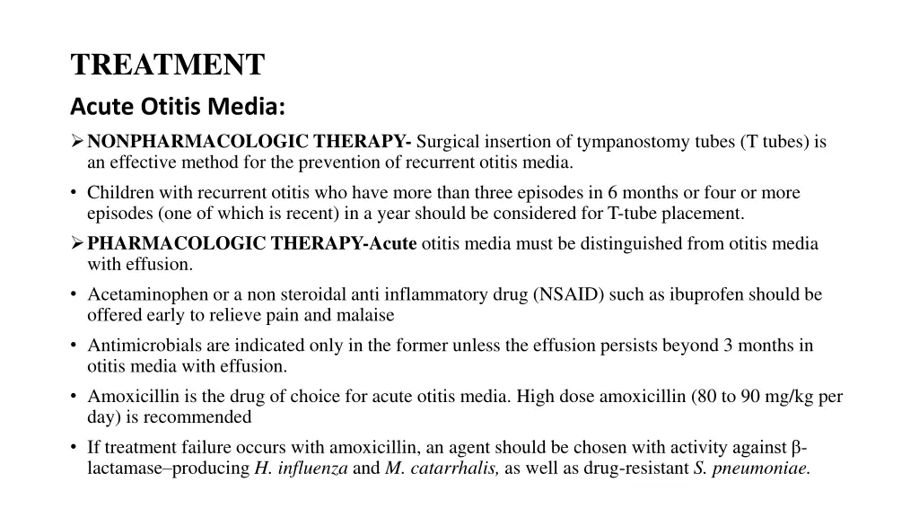 treatment acute otitis media nonpharmacologic