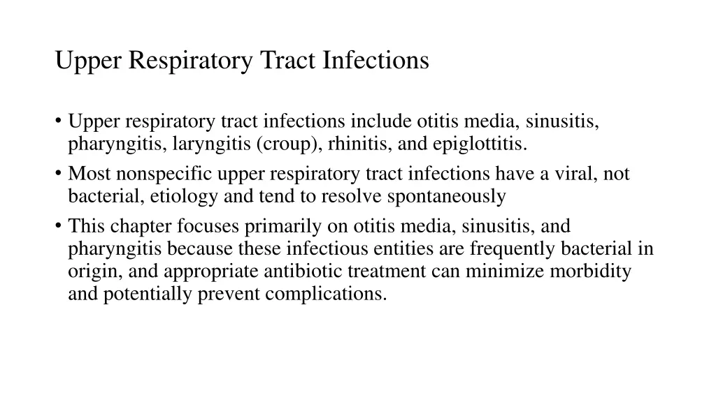 upper respiratory tract infections