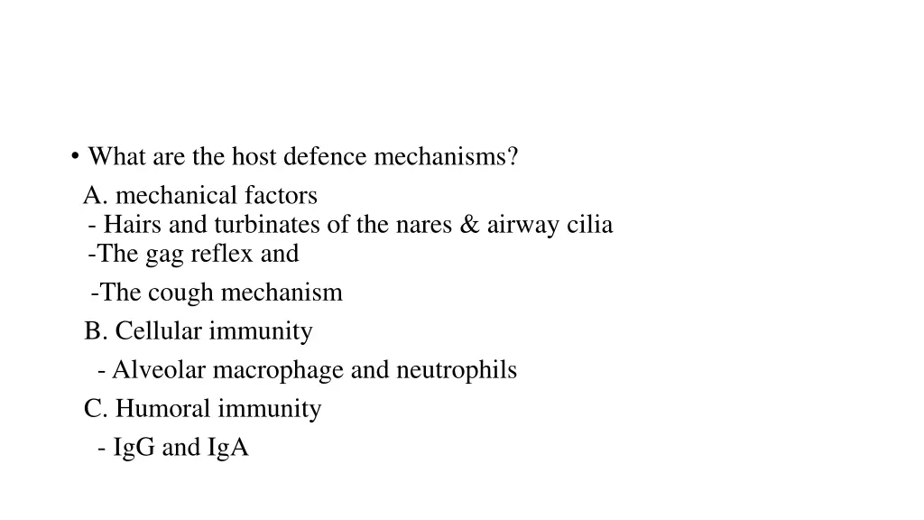what are the host defence mechanisms a mechanical