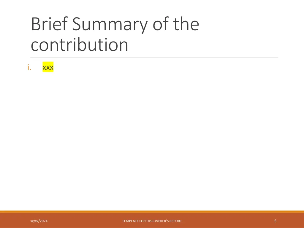 brief summary of the contribution