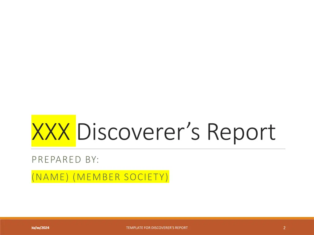 xxx discoverer s report
