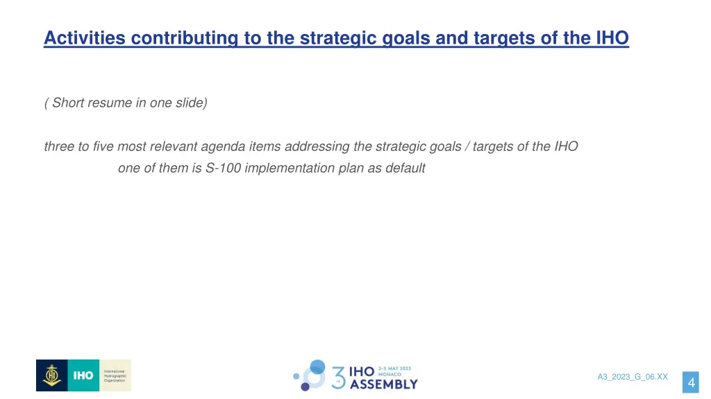 activities contributing to the strategic goals