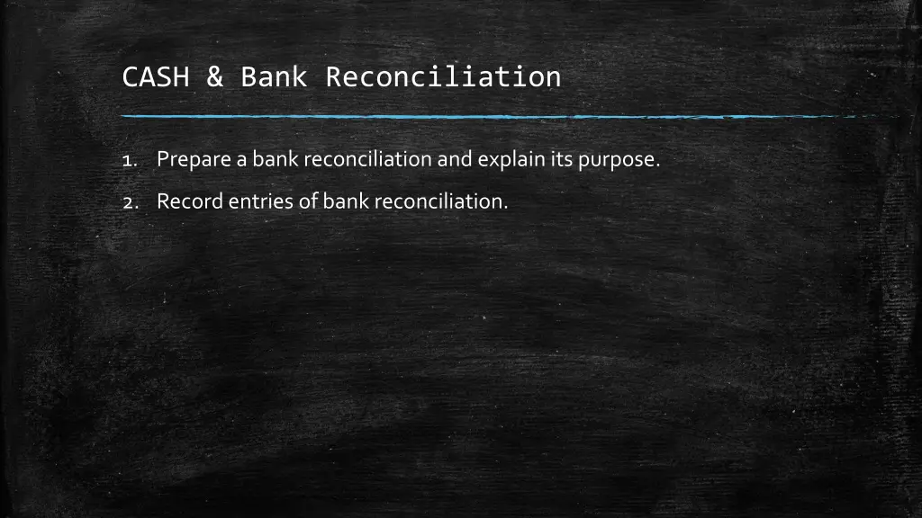 cash bank reconciliation