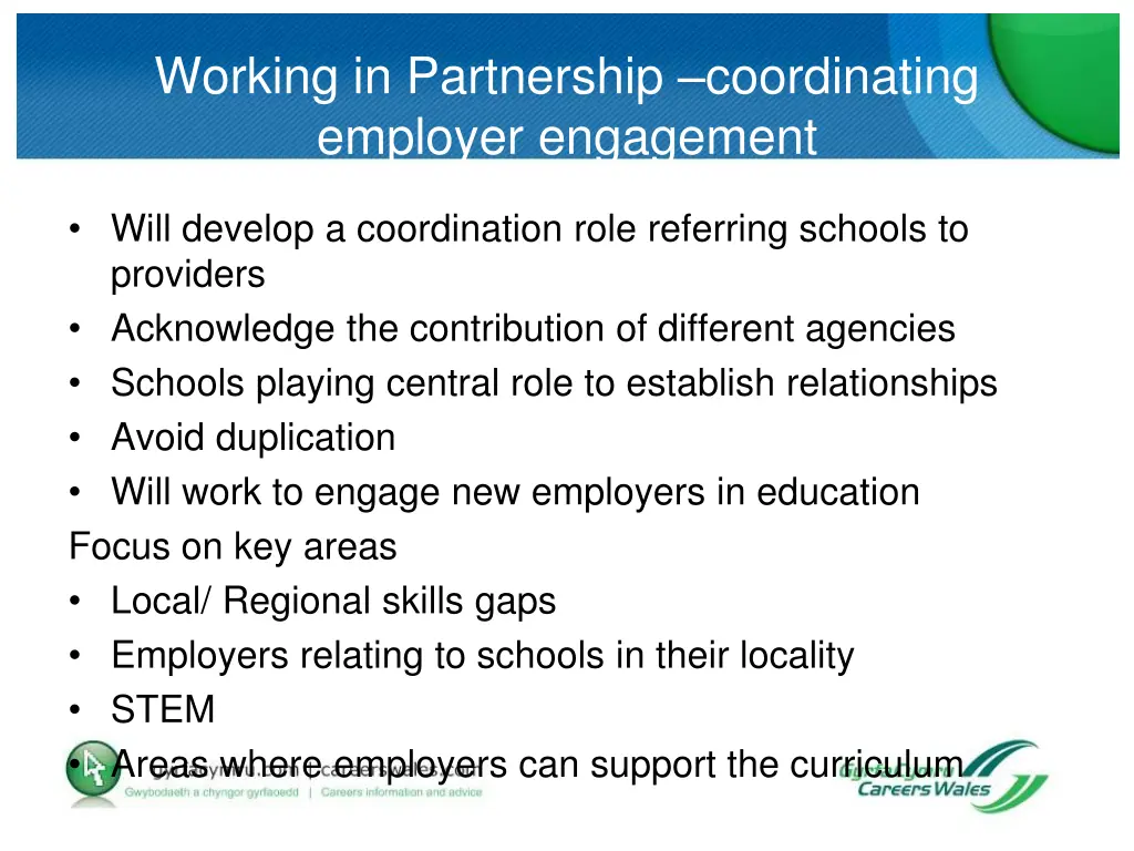 working in partnership coordinating employer