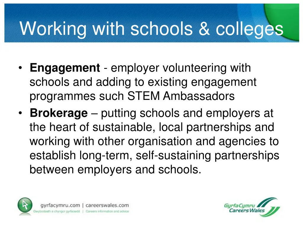 working with schools colleges