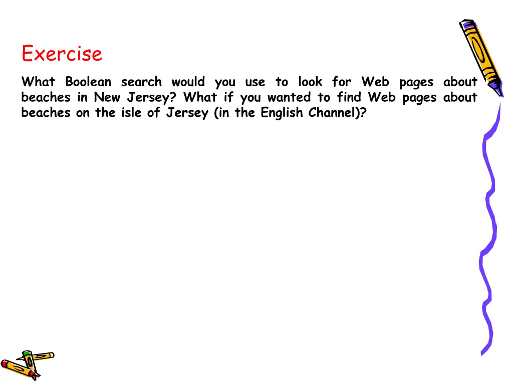 exercise what boolean search would