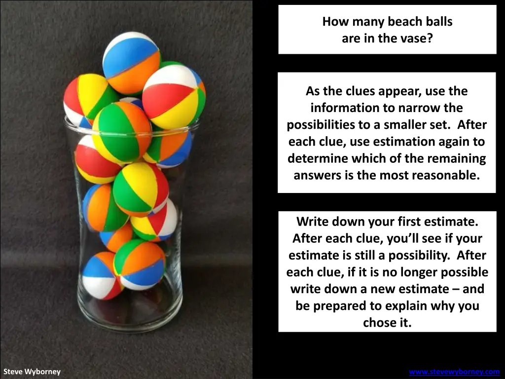 how many beach balls are in the vase