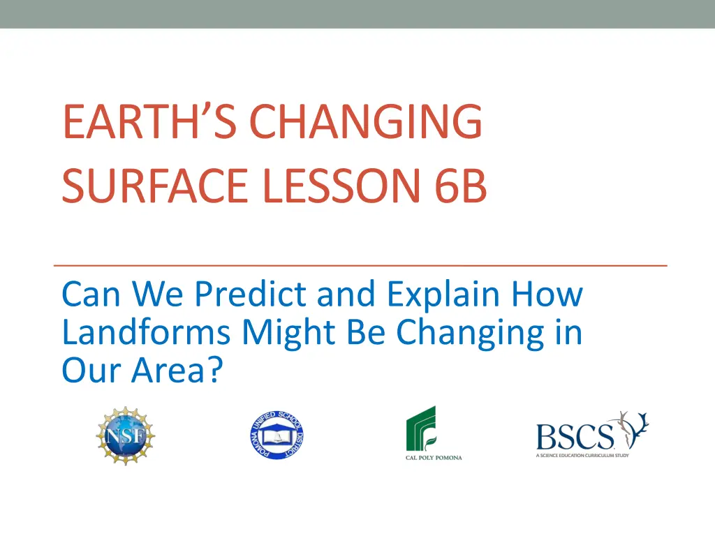 earth s changing surface lesson 6b