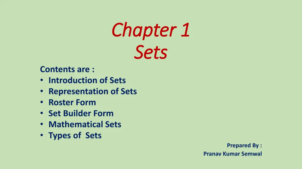 chapter 1 chapter 1 sets sets