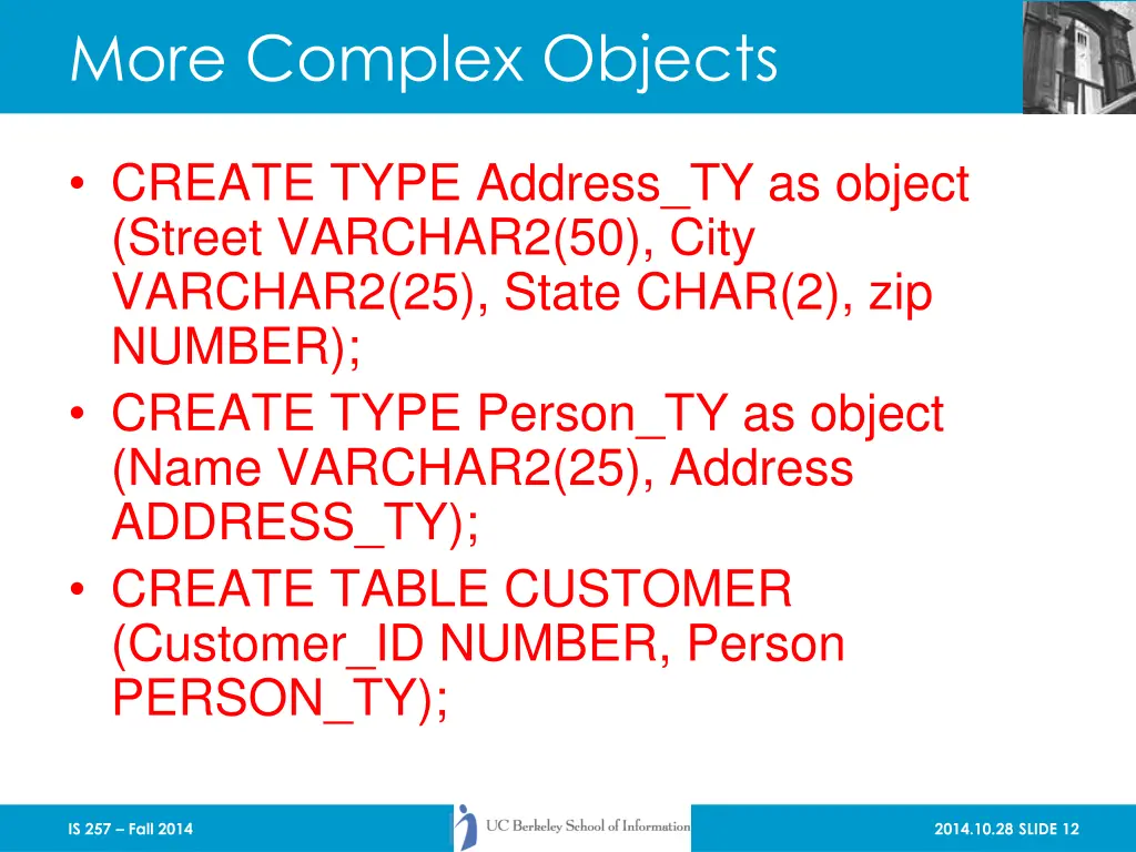 more complex objects
