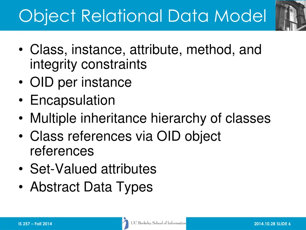 object relational data model