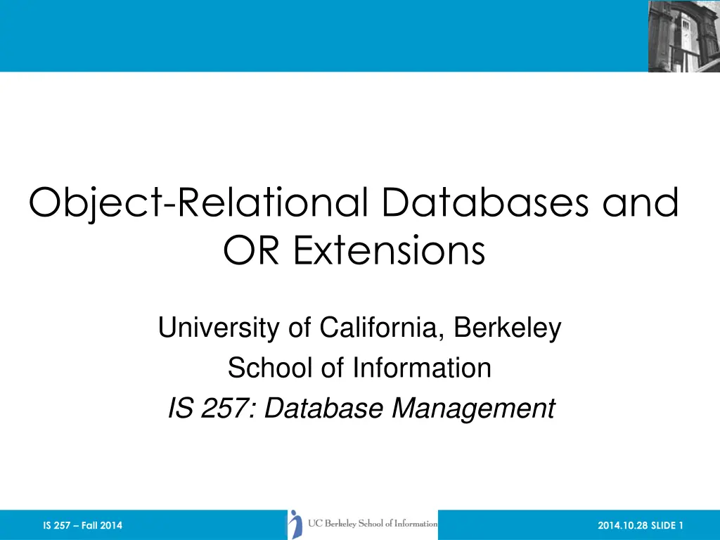 object relational databases and or extensions