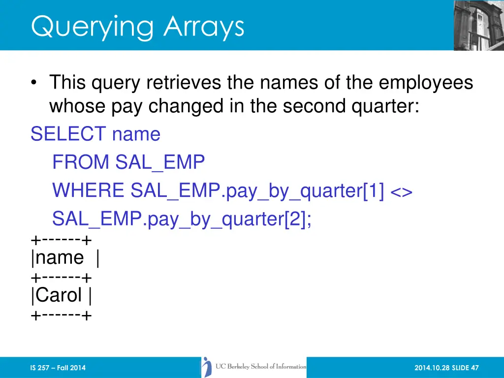 querying arrays