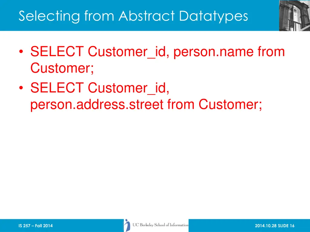 selecting from abstract datatypes 1