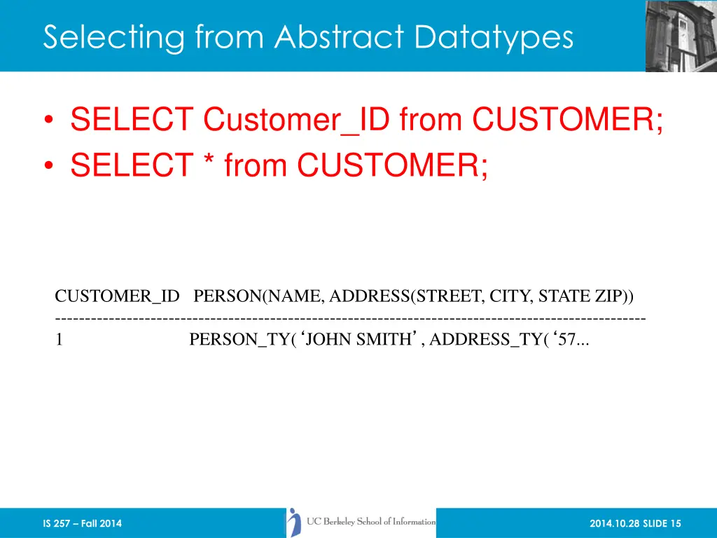 selecting from abstract datatypes