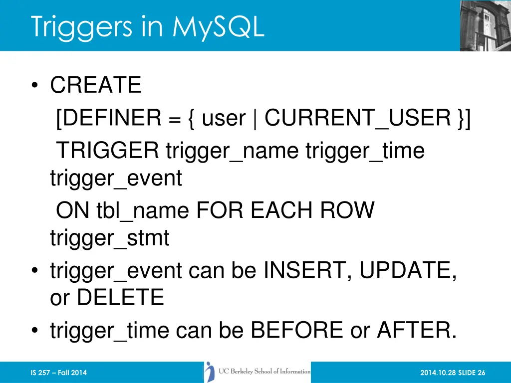 triggers in mysql