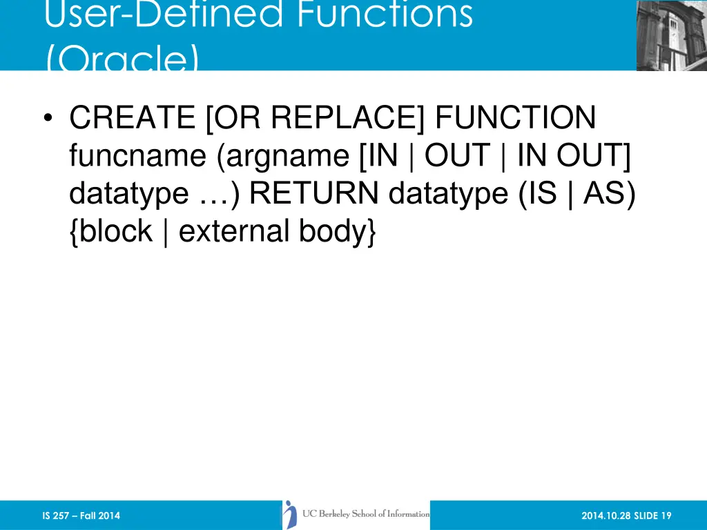 user defined functions oracle