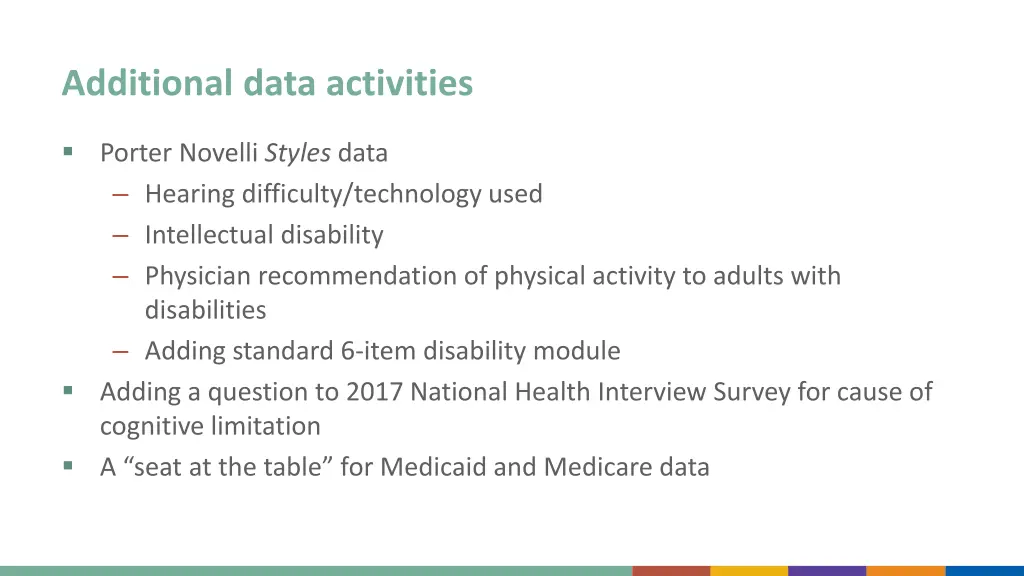 additional data activities