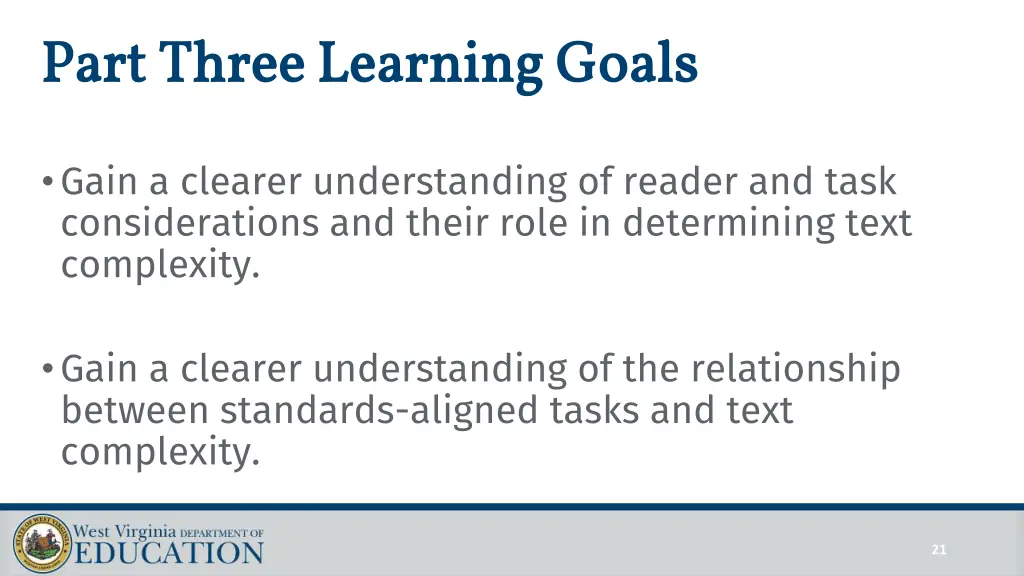 part three learning part three learning goals