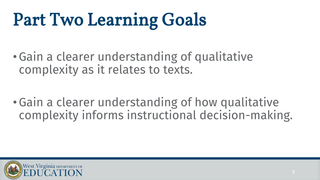part two learning part two learning goals