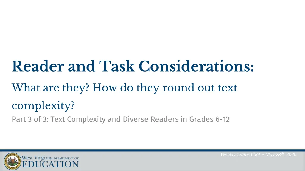 reader and task considerations