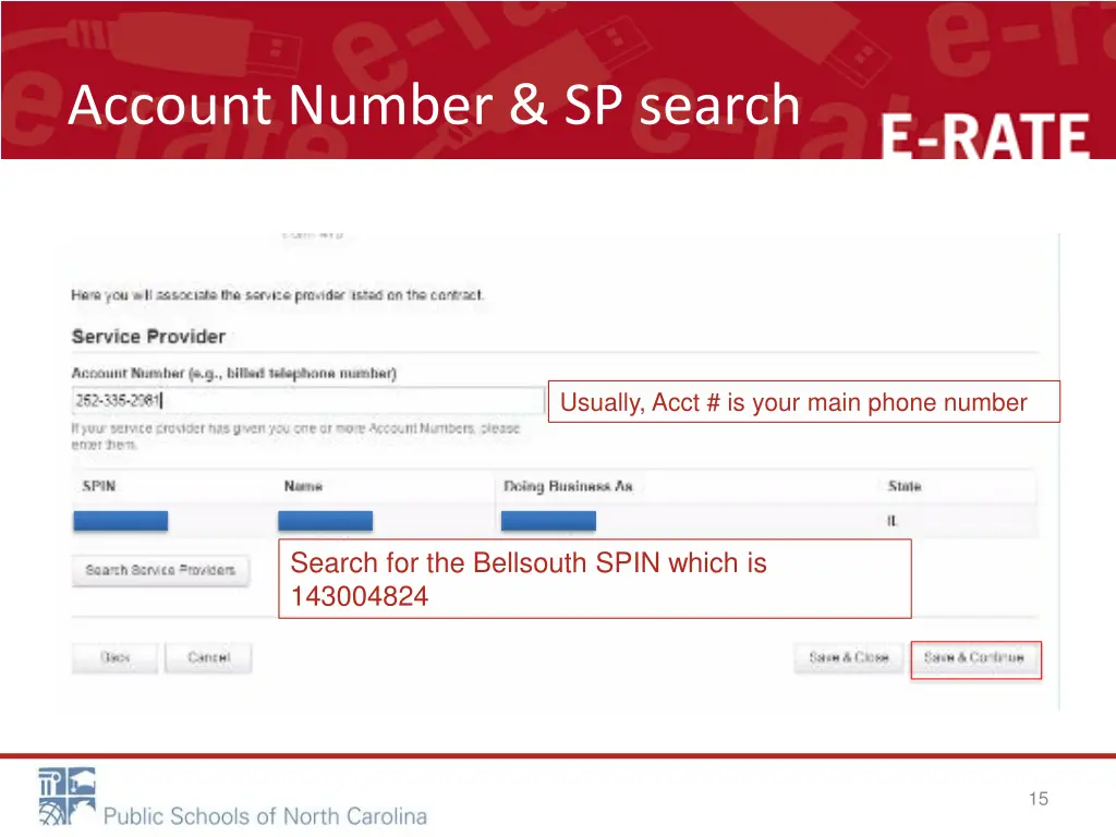 account number sp search