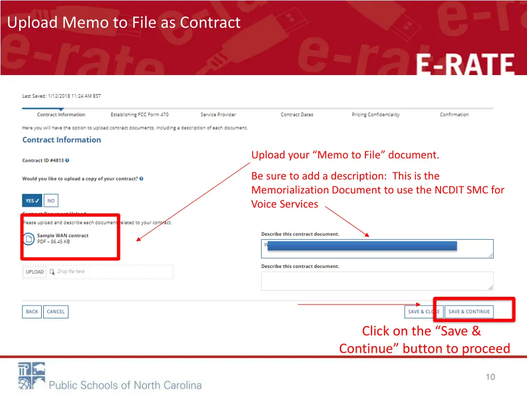 upload memo to file as contract 1