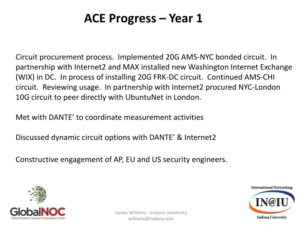 ace progress year 1