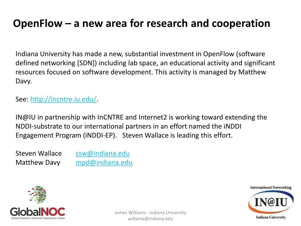openflow a new area for research and cooperation