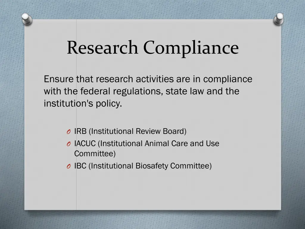 research compliance