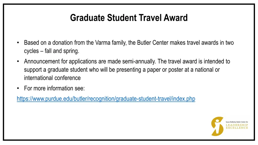 graduate student travel award