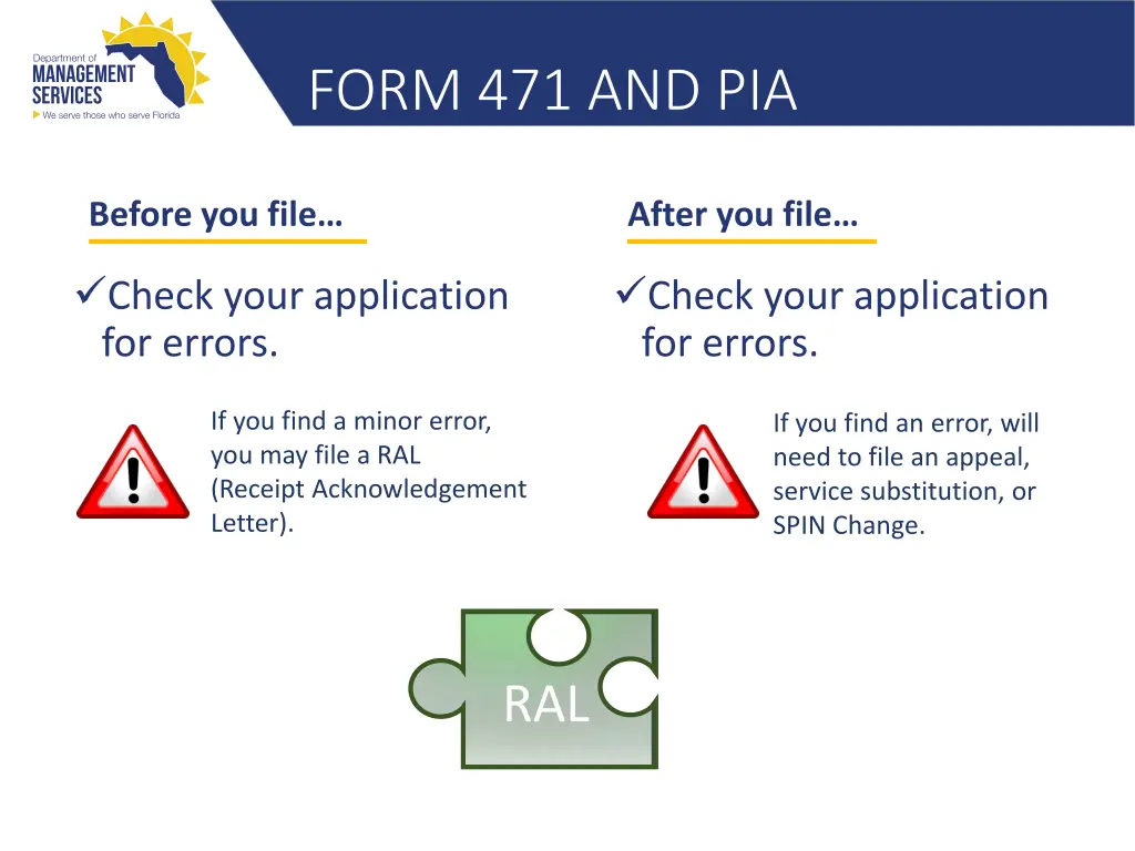 form 471 and pia 12