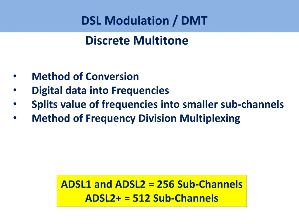 dsl modulation dmt discrete multitone