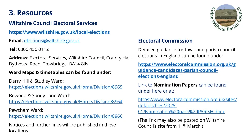 3 resources wiltshire council electoral services