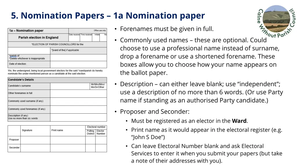 5 nomination papers 1a nomination paper