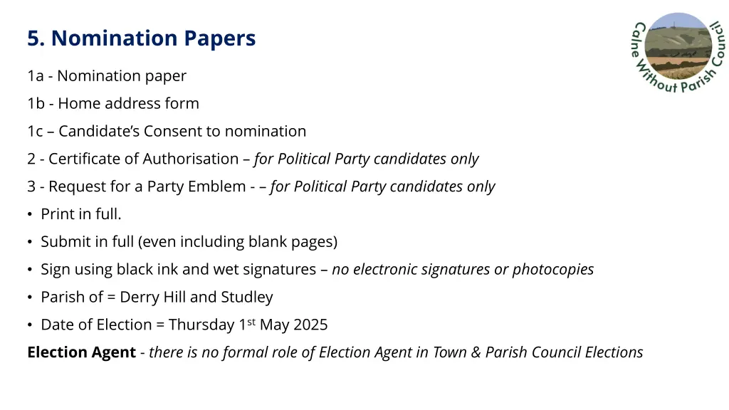 5 nomination papers