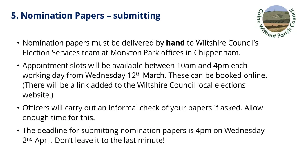 5 nomination papers submitting