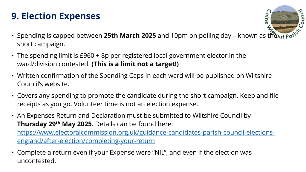 9 election expenses