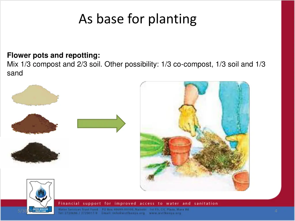 as base for planting 1