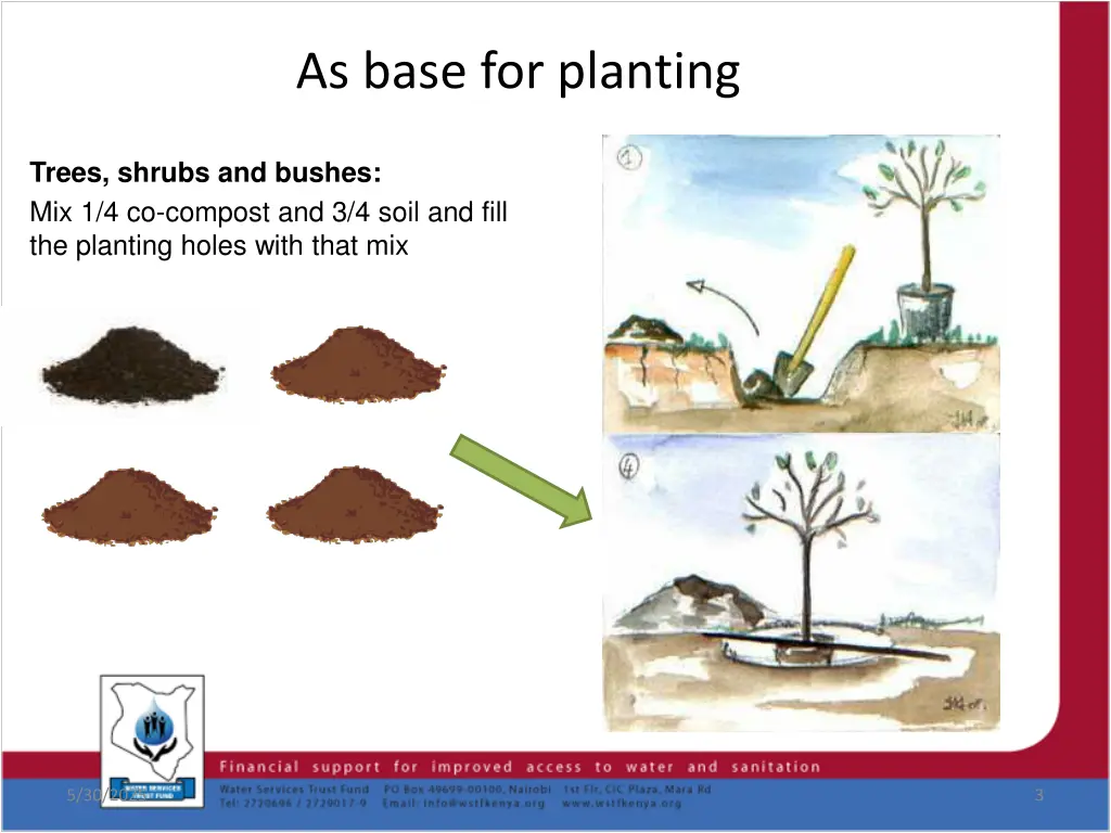 as base for planting