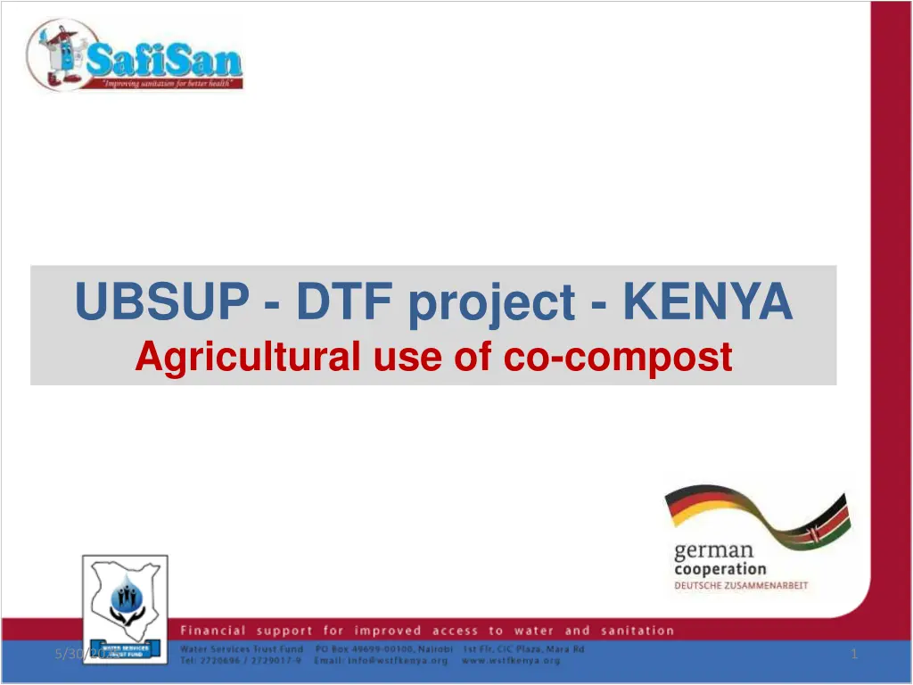ubsup dtf project kenya agricultural