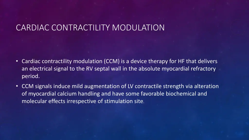 cardiac contractility modulation
