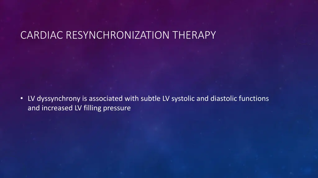 cardiac resynchronization therapy