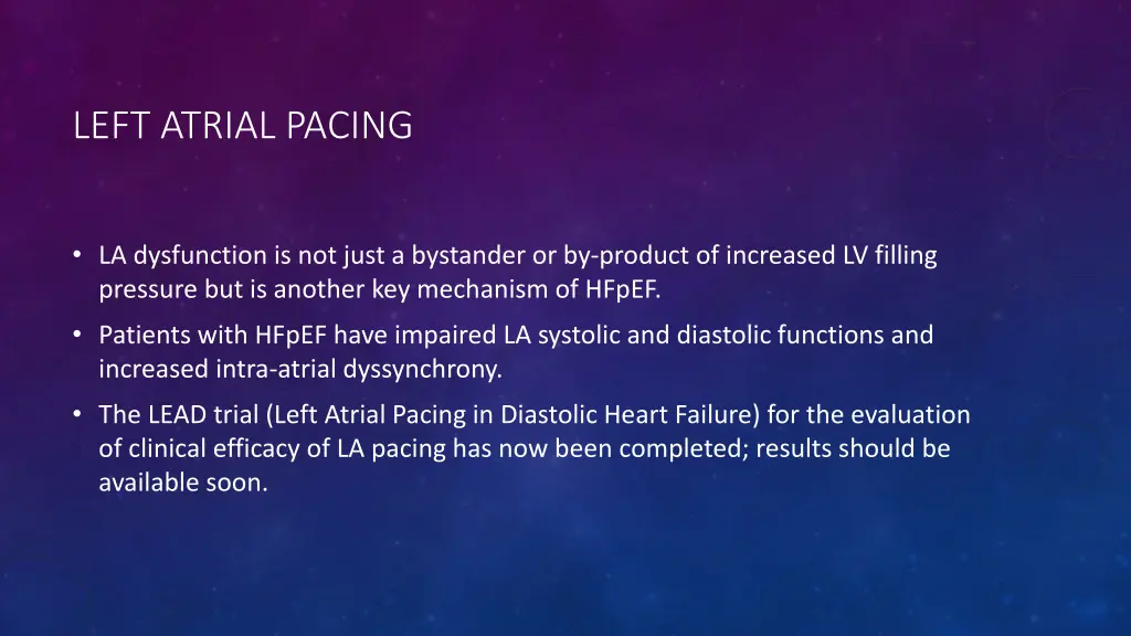 left atrial pacing