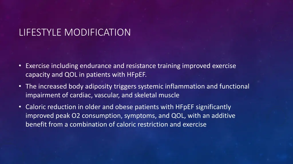 lifestyle modification