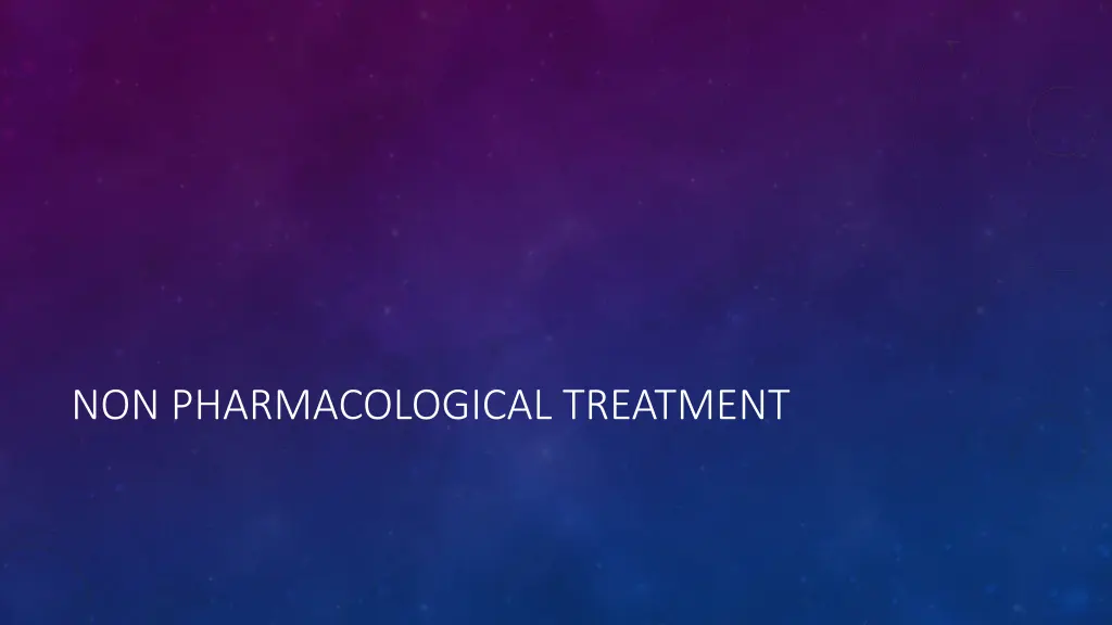 non pharmacological treatment