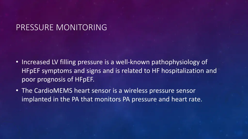 pressure monitoring