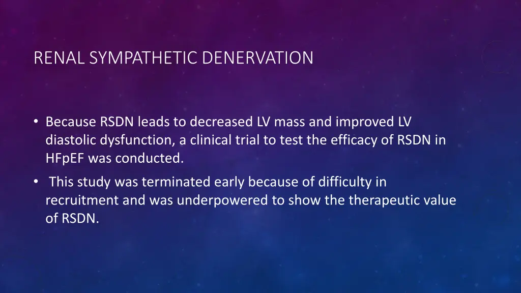 renal sympathetic denervation