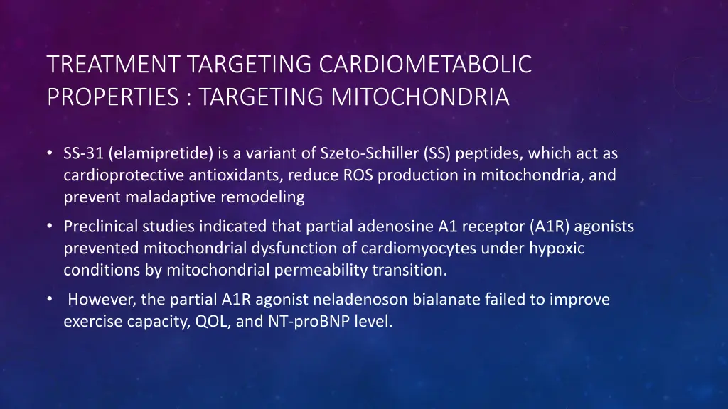 treatment targeting cardiometabolic properties